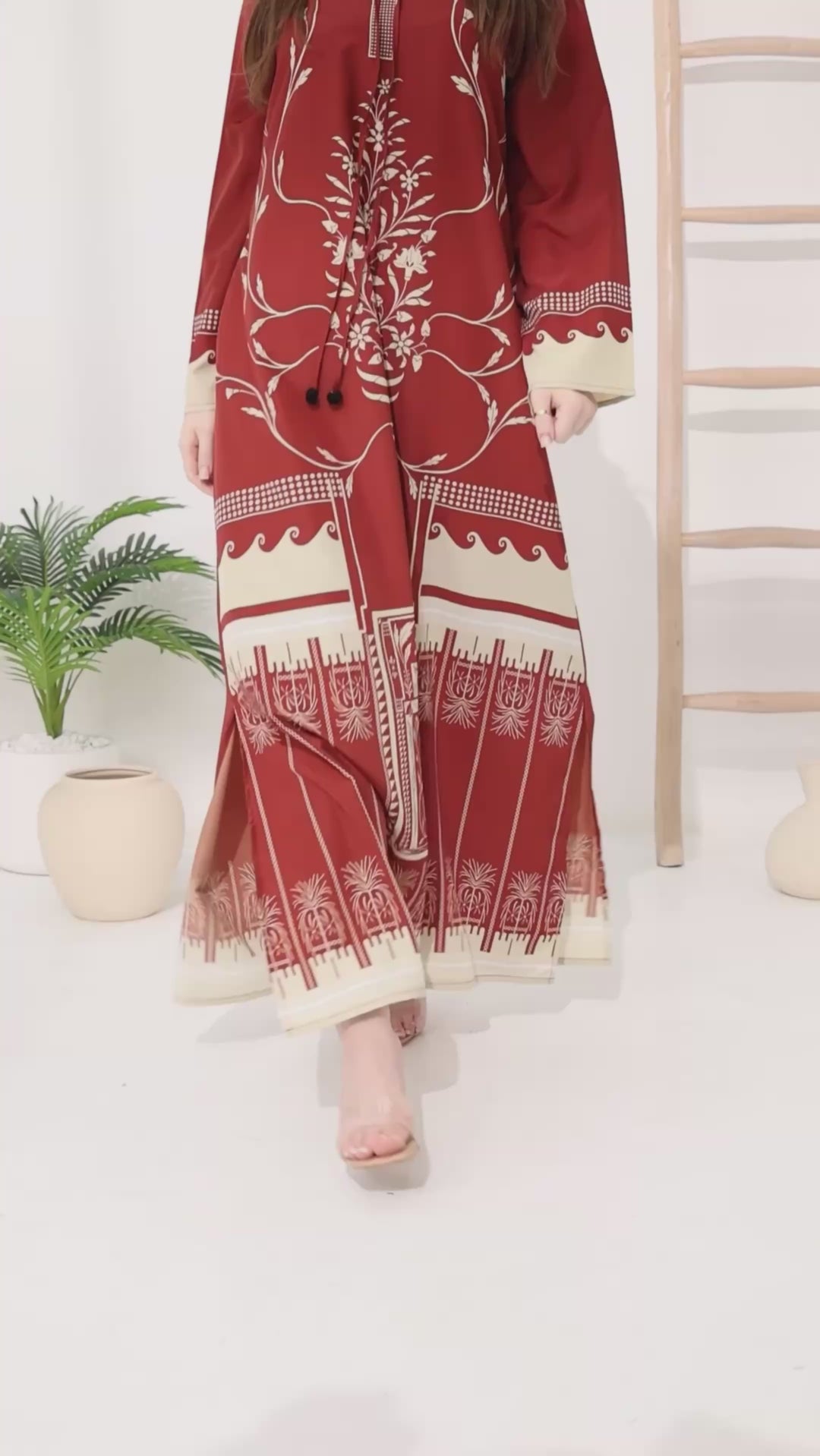 Mirelda Crimson Kaftan Dress