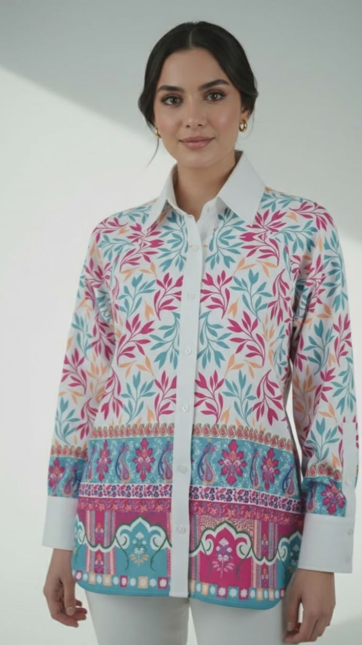 قميص روزاليك بأزرار أمامية