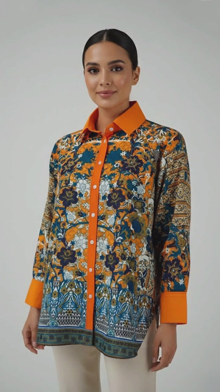 قميص تيفرين بأزرار أمامية